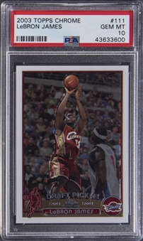 2003/04 Topps Chrome #111 LeBron James Rookie Card - PSA GEM MT 10